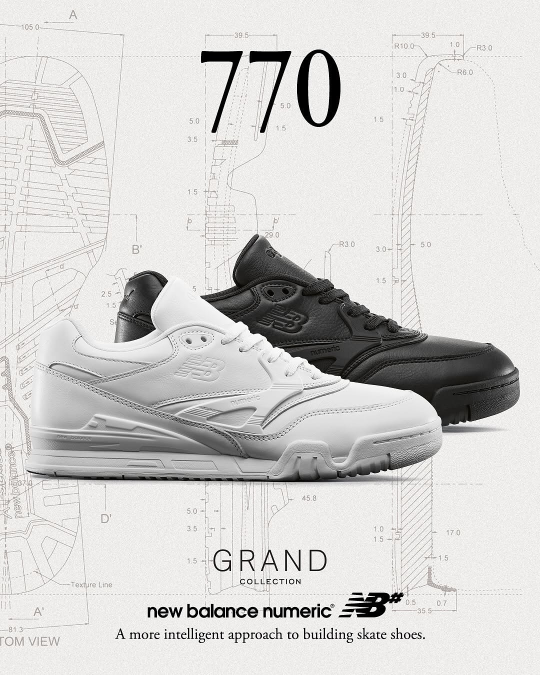 @nbnumeric A more intelligent approach to building skate shoes.770 Grand Collection@nbnumeric x @grand_collection Coming soon...#nbnumeric #nm770@nbnumeric_japan #instantskateshop#instantskateboards