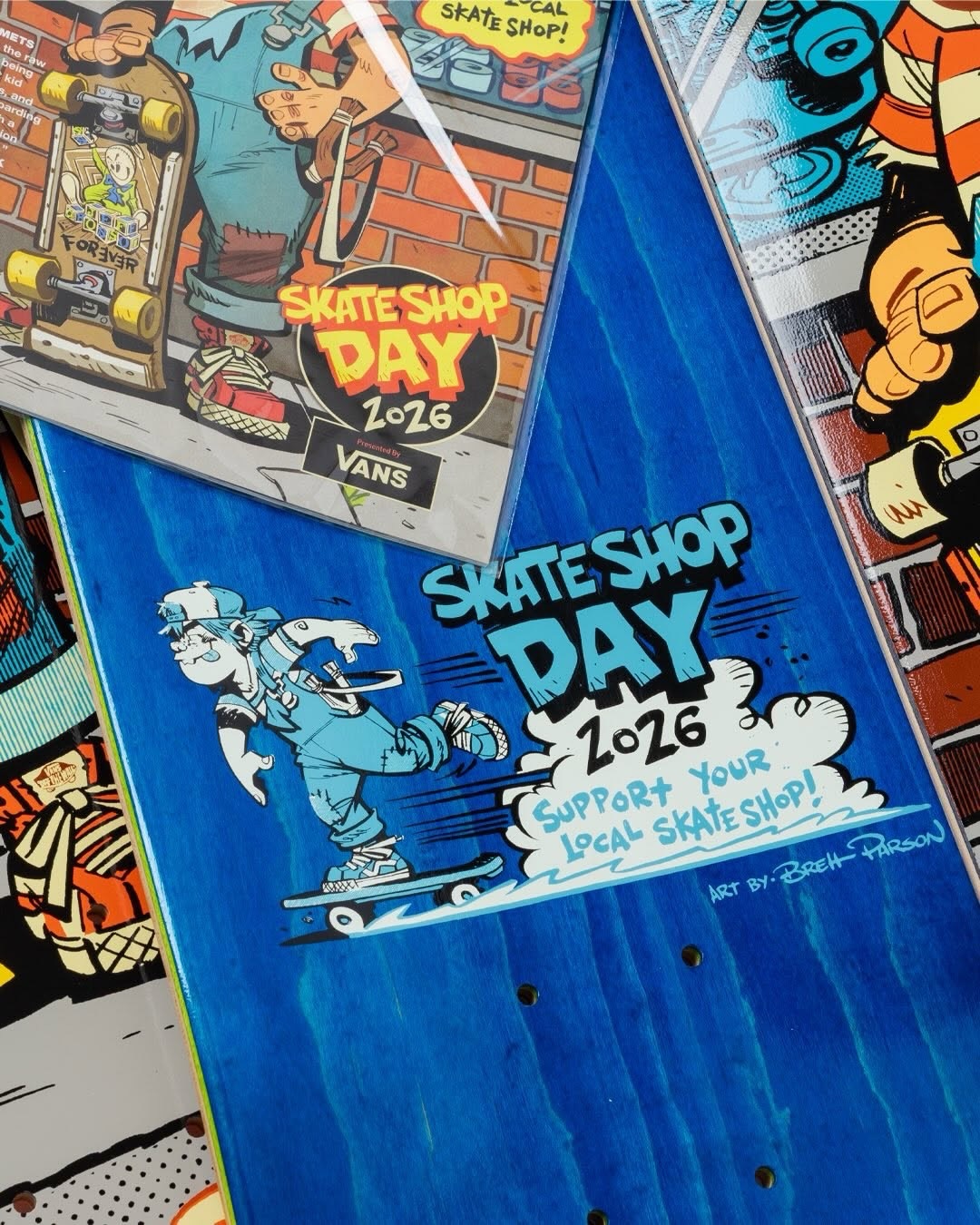 SKATE SHOP DAY 2026IMAGE COMICS & DLX / SHOP KEEPERS DECKSコミックアーティスト兼イラストレーターの @blitzcadet によるアートワーク。デッキ購入特典として Grommets #1 の限定リプリント付き！「Grommets」IMAGE COMICS から刊行されているコミックで、1984年のサクラメント郊外を舞台に、はみ出し者の少年2人がスケートカルチャーとパンクに居場所を見つけていく“スケート×青春”の物語。Web Store : 2/21 AM0:00~@dlxsf@skateshopday#SkateShopDay#instantskateboards#instantskateshop