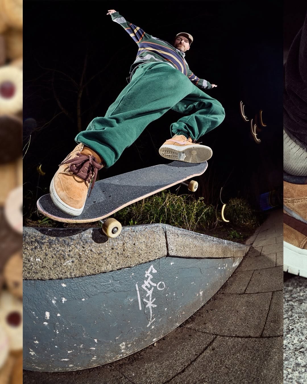 @nikesbNOTE Manchester × Nike SB Dunk Low Pro "Brew & Biscuits"1999年の創業以来、マンチェスターのスケートシーンを支え続けてきたスケートショップ NOTE。待望のSB Dunkが登場。ビスケットを思わせるフラックスカラーのスエードで温かみのある印象にまとめつつ、アッパーには付け替え可能なスウッシュをプラス。ピンクウエハース調とブラウンのクロコ調、2種類のテクスチャから気分に合わせて選べる仕様です。ライナーやインソールにはビスケットの柄がびっしりと敷き詰められ、タン裏には紅茶の濃さを示す"Strength of Brew"チャートがさりげなく忍ばせてあります。さらに、アウトソールにはティーカップの輪染みがスタンプされるなど、遊び心の効いたディテールも見逃せません。テーマは、イギリスの日常に根づく「紅茶とビスケット」の時間。25年以上にわたり地元に愛されてきたショップらしく、マンチェスターの空気感とイギリス文化を随所に散りばめた、ストーリーのあるDunkに仕上がっています。※本日よりオンラインストアと店舗にて一般販売も開始いたします。@nikesb@noteshop@nikesbdojo#nikesb#notemanchester#instantskateshop#instantskateboards