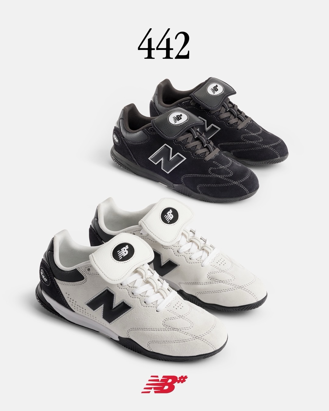 @nbnumericNew Balance Numeric 442 CollectionThe Numeric 442.From the football archive, adopted for skateboarding.ベースとなったのは、New Balanceのインドアフットボールシューズ「442 Elite v3」。ピッグスエードのアッパーは前足部にクロスステッチを配し、ボードコントロールと耐久性を両立。ヘリテージの「フロップタン」には表にNew Balance、裏にNB# のロゴを配しています。FuelCellミッドソールによる快適性と推進力はそのままに、コート内外を問わない設計が、スケートボードでの自由自在なフットワークへと繋がる一足です。同時に「NB NUMERIC L/S TEAM JERSEY」もリリース。442と合わせて着たい一枚です。【発売日】10/31(土)Online Store：10/31 AM0:00〜※スケートショップでの取り扱いはinstantのみとなります。※通常の442はかなりタイトなフィッティングですが、Numeric 442は通常のサイズでお選びいただけます。#NBNumeric#UN442#instantskateshop#instantskateboards